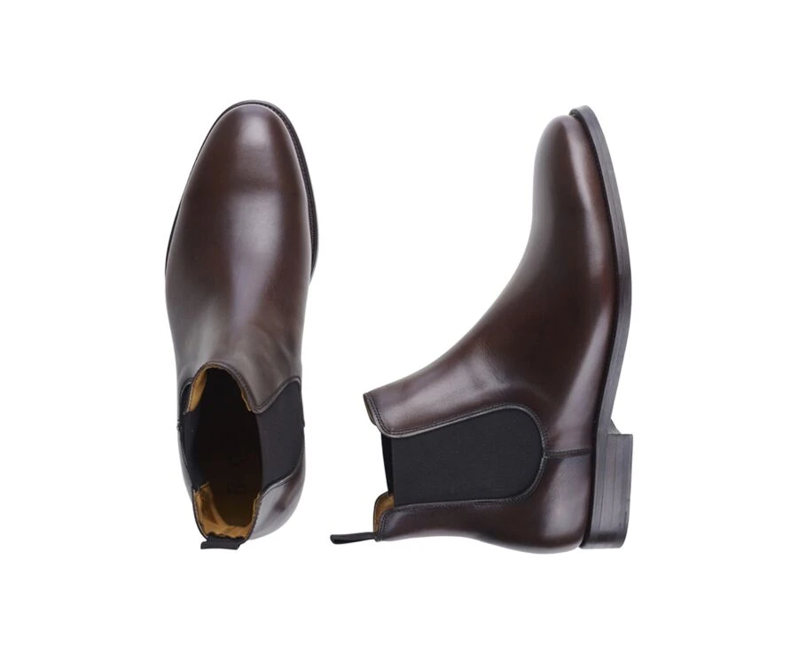 Chelsea Boots Cuir Homme Chocolat Patiné - ALDERTON GOMME 5 Chelsea Boots Cuir Homme Chocolat Patiné - ALDERTON GOMME – Image 3