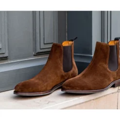 Chelsea Boots Homme Velours Havane - ALDERTON GOMME -Magasin De Bexley 01495015 alderton gomme velours havane 6