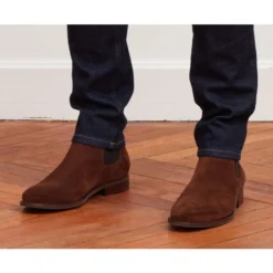 Chelsea Boots Homme Velours Havane - ALDERTON GOMME -Magasin De Bexley 01495015 alderton gomme velours havane 7