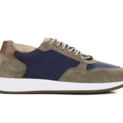Sneakers Homme Velours Kaki Et Navy - NIRRANDA