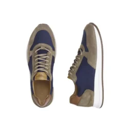 Sneakers Homme Velours Kaki Et Navy - NIRRANDA -Magasin De Bexley 01498062 nirranda velours kaki et navy 3