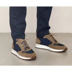 Sneakers Homme Velours Kaki Et Navy - NIRRANDA -Magasin De Bexley 01498062 nirranda velours kaki et navy 6