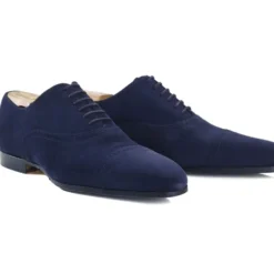 Richelieu Homme Velours Marine Semelle Cuir Avec Patin - STRESA PATIN -Magasin De Bexley 01507016 stresa patin velours marine 2