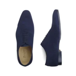 Richelieu Homme Velours Marine Semelle Cuir Avec Patin - STRESA PATIN -Magasin De Bexley 01507016 stresa patin velours marine 3