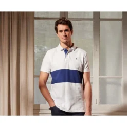 Polo Homme Blanc Et Marine - AURICK