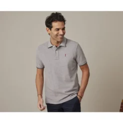 Polo Homme Gris Chiné Et Navy - ADNEY