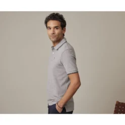 Polo Homme Gris Chiné Et Navy - ADNEY -Magasin De Bexley 01510077 adney gris chine et navy 3