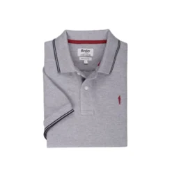 Polo Homme Gris Chiné Et Navy - ADNEY -Magasin De Bexley 01510077 adney gris chine et navy 4 bis