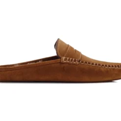 Chaussons Ouverts Homme Velours Chamois -Magasin De Bexley 01513034 chausson ouvert double laine velours chamois 1 1