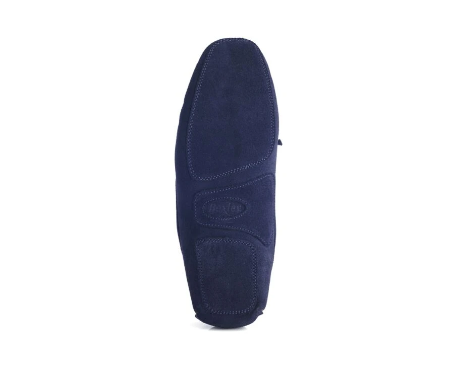 Chaussons Homme Croûte De Velours Marine 7 Chaussons Homme Croûte De Velours Marine – Image 5