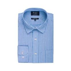 Chemise Coton Lin Rayée Bleue Et Blanche - VALOIRE 12 Chemise Coton Lin Rayée Bleue Et Blanche - VALOIRE -Magasin De Bexley 0151600a valoire bleu et blanc 4