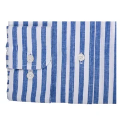 Chemise Manches Longues Coton Et Lin Bleu Océan Et Blanc - COLTEN -Magasin De Bexley 0151700f colten bleu ocean et blanc 6