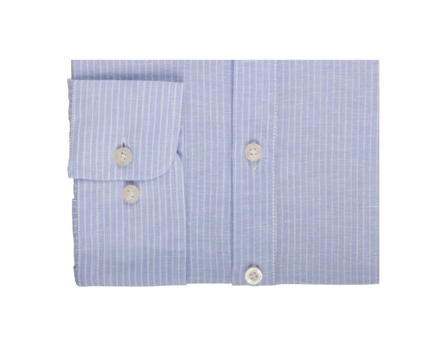 Chemise Tunique Coton Lin à Rayures Fines Bleues Et Blanches - VALBERT 8 Chemise Tunique Coton Lin à Rayures Fines Bleues Et Blanches - VALBERT – Image 6