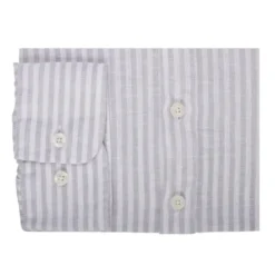 Chemise Tunique Coton Lin Beige Clair Et Blanc - VALBERT -Magasin De Bexley 015220cx valbert beige clair et blanc 6