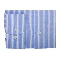 Chemise Coton Lin Rayée Bleue Et Blanche - SIMONIN -Magasin De Bexley 0152700a simonin bleu et blanc 6