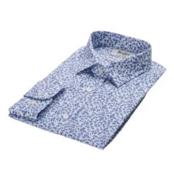 Chemise Blanche Homme à Imprimé Fleuri Bleu - ELDORIC -Magasin De Bexley 0153905i eldoric blanc et bleu 5 bis