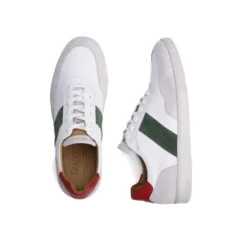 Sneakers Cuir Homme Ecru Et Vert - BERRINGA -Magasin De Bexley 0155606q berringa blanc ecru et vert 3
