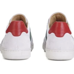 Sneakers Cuir Homme Ecru Et Vert - BERRINGA -Magasin De Bexley 0155606q berringa blanc ecru et vert 4