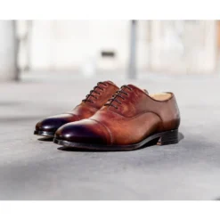 Richelieu Cognac Patiné Homme Semelle Cuir - RICKFORD 14 Richelieu Cognac Patiné Homme Semelle Cuir - RICKFORD -Magasin De Bexley 0155805a rickford cognac patine 11