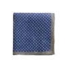 Pochette De Costume Homme Lin Motif Fleuri Marine Et Taupe