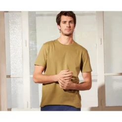 Tee-shirt Coton Bio Uni Kaki Clair - EDGAR III