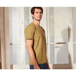 Tee-shirt Coton Bio Uni Kaki Clair - EDGAR III -Magasin De Bexley 0156904a edgar iii kaki clair 3