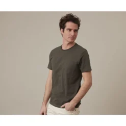 Tee-shirt Coton Bio Uni Vert Foncé - EDGAR III -Magasin De Bexley 01569059 edgar iii vert fonce 3