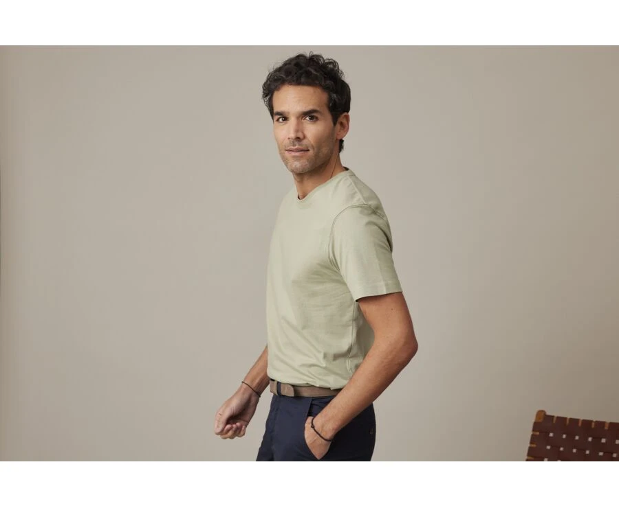 Tee-shirt Coton Bio Uni Vert Tilleul - EDGAR III 5 Tee-shirt Coton Bio Uni Vert Tilleul - EDGAR III – Image 3