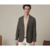 Blazer Lin Homme Olive Foncé - LUBIN -Magasin De Bexley 01570049 blazer lubin olive fonce 1