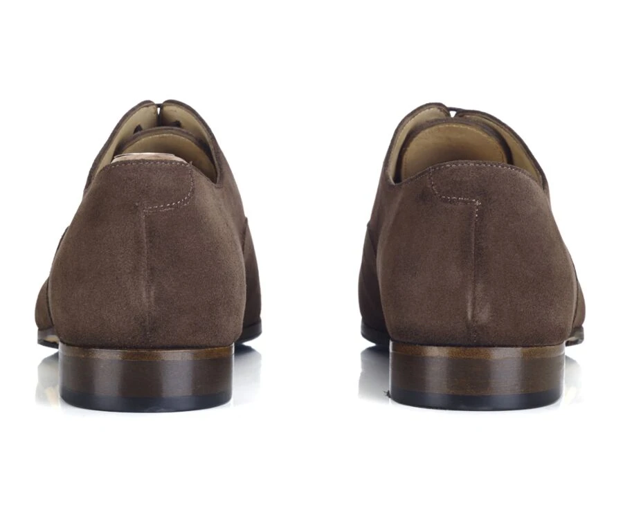 Richelieu Homme Velours Taupe Foncé Semelle Cuir Patin Gomme - LENNOX PATIN 6 Richelieu Homme Velours Taupe Foncé Semelle Cuir Patin Gomme - LENNOX PATIN – Image 4