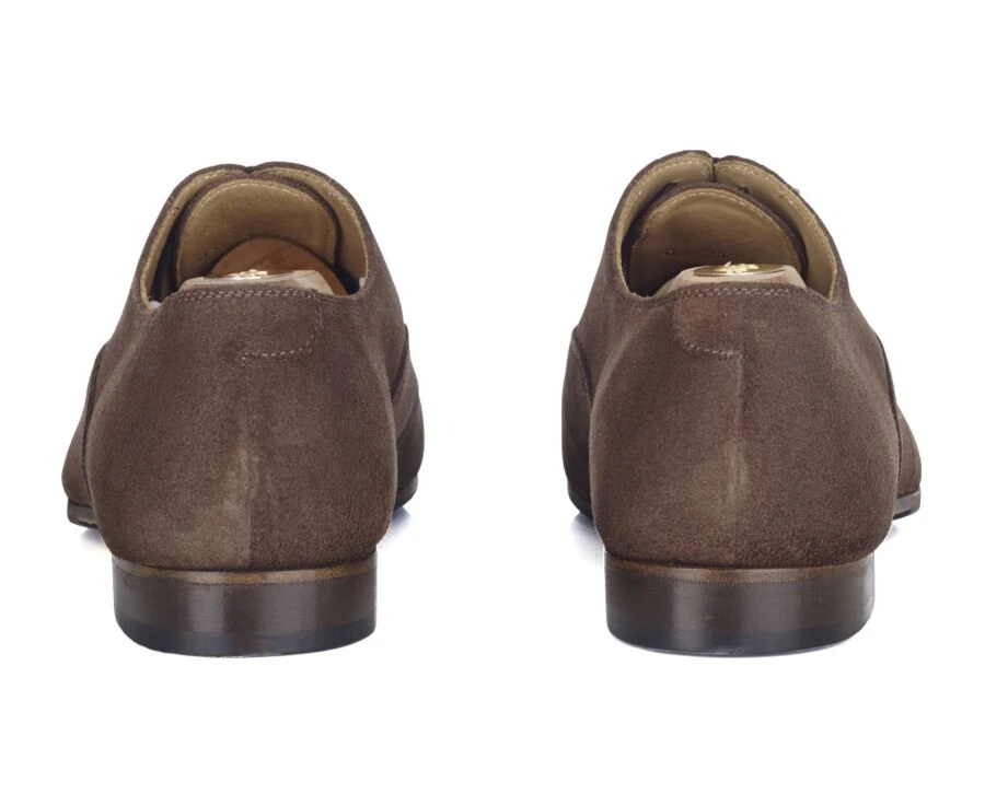 Richelieu Homme Velours Taupe Foncé Semelle Cuir Patin Gomme - LENNOX PATIN 11 Richelieu Homme Velours Taupe Foncé Semelle Cuir Patin Gomme - LENNOX PATIN – Image 9