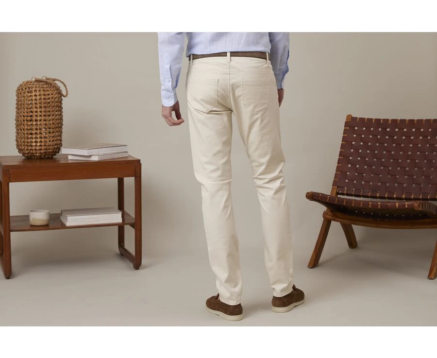 Pantalon 5 Poches Homme Écru - KARSON 4 Pantalon 5 Poches Homme Écru - KARSON – Image 2