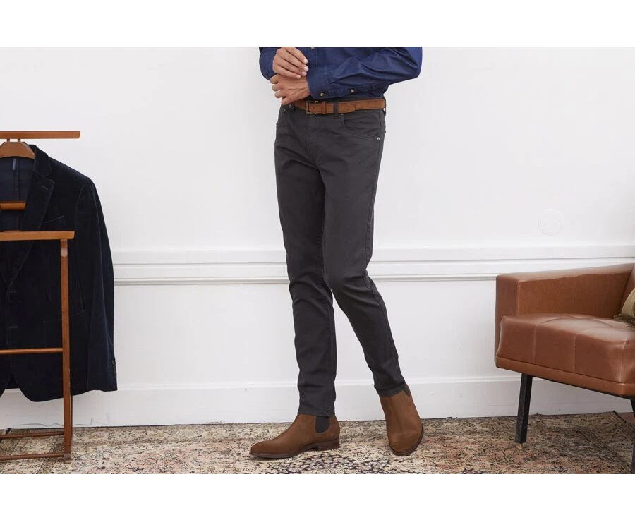 Pantalon 5 Poches Homme Charbon - KARSON 3 Pantalon 5 Poches Homme Charbon - KARSON