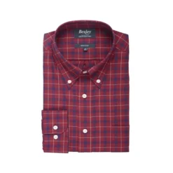 Chemise Flanelle Rouge Sombre à Carreaux Navy Et Gold - FARLOW -Magasin De Bexley 015990c4 farlow rouge sombre navy et gold 4