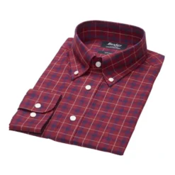 Chemise Flanelle Rouge Sombre à Carreaux Navy Et Gold - FARLOW -Magasin De Bexley 015990c4 farlow rouge sombre navy et gold 5