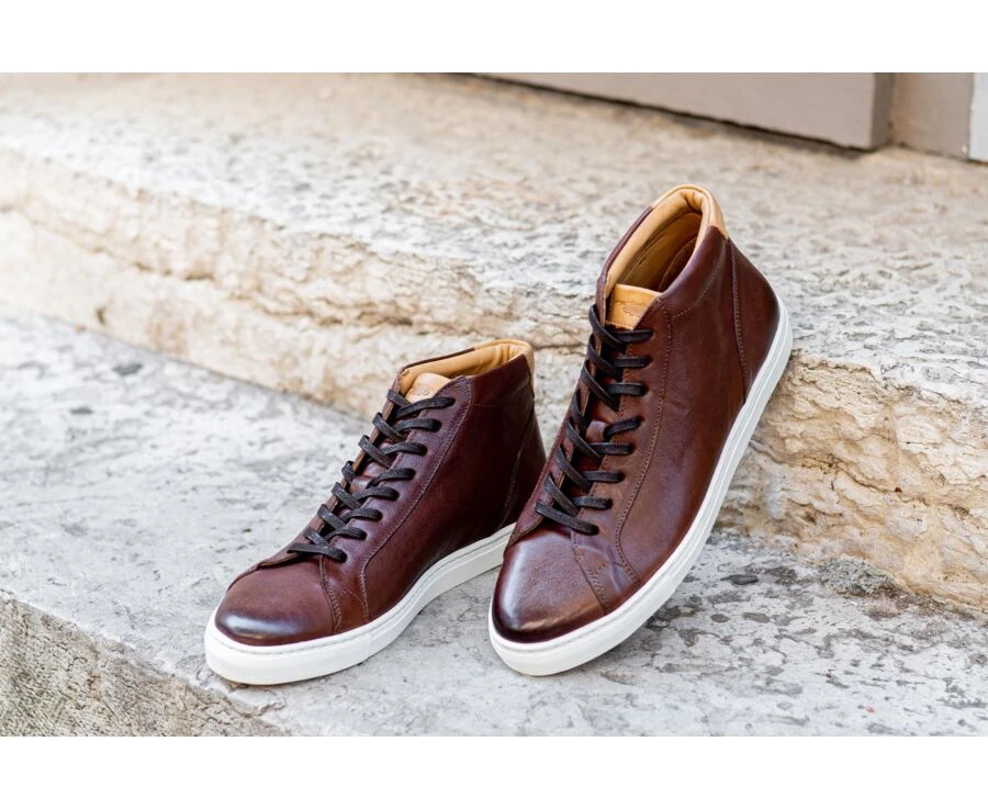 Sneakers Montantes Homme Chocolat Patiné - THORNLEA 8 Sneakers Montantes Homme Chocolat Patiné - THORNLEA – Image 6