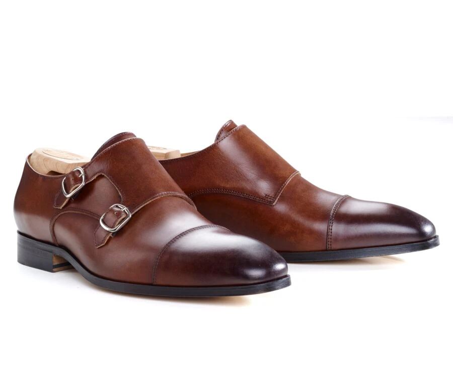 Chaussures Homme Double Boucle Chocolat Patiné - CHEDDINGTON 4 Chaussures Homme Double Boucle Chocolat Patiné - CHEDDINGTON – Image 2