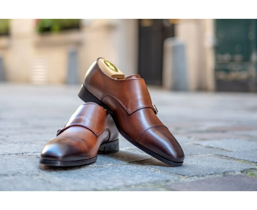 Chaussures Homme Double Boucle Chocolat Patiné - CHEDDINGTON 8 Chaussures Homme Double Boucle Chocolat Patiné - CHEDDINGTON – Image 6