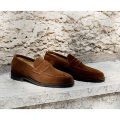 Mocassin Homme Velours Havane - WEMIC GOMME CITY -Magasin De Bexley 01627015 wemic gomme city velours havane 6