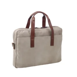 Porte-documents En Velours Taupe - HARWINTON -Magasin De Bexley 0163501b harwinton velours taupe et cuir cognac 4