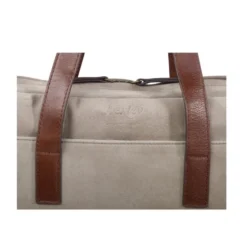 Porte-documents En Velours Taupe - HARWINTON -Magasin De Bexley 0163501b harwinton velours taupe et cuir cognac 8