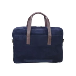 Porte-documents En Velours Marine - HARWINTON -Magasin De Bexley 0163501c harwinton velours marine et cuir chocolat 3