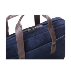 Porte-documents En Velours Marine - HARWINTON -Magasin De Bexley 0163501c harwinton velours marine et cuir chocolat 6