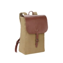 Sac à Dos En Toile Kaki Et Cuir Grainé Châtaigne - HUNTINGTON -Magasin De Bexley 01636018 huntington toile kaki et cuir graine chataigne 2