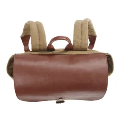 Sac à Dos En Toile Kaki Et Cuir Grainé Châtaigne - HUNTINGTON -Magasin De Bexley 01636018 huntington toile kaki et cuir graine chataigne 4