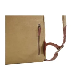 Sac à Dos En Toile Kaki Et Cuir Grainé Châtaigne - HUNTINGTON -Magasin De Bexley 01636018 huntington toile kaki et cuir graine chataigne 5