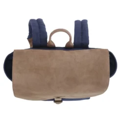 Sac à Dos En Toile Navy Et Velours De Chèvre Tabac - HUNTINGTON -Magasin De Bexley 01636019 huntington toile navy et velours tabac 4