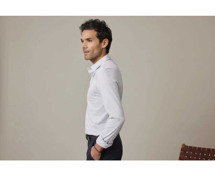 Polo Manches Longues Homme Bleu Clair - AIDEN ML 6 Polo Manches Longues Homme Bleu Clair - AIDEN ML – Image 4