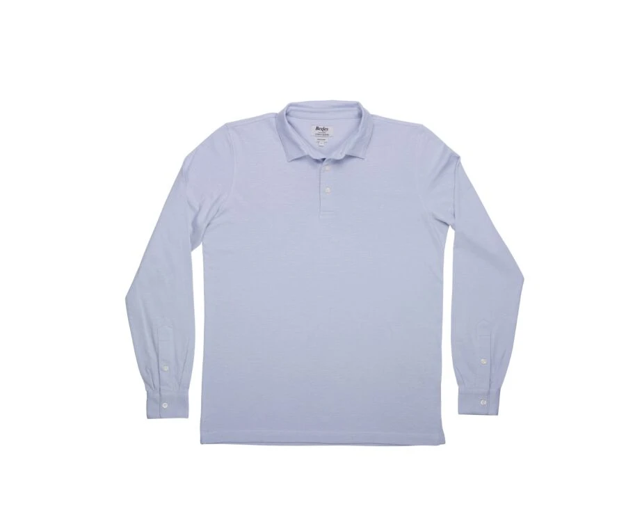 Polo Manches Longues Homme Bleu Clair - AIDEN ML 8 Polo Manches Longues Homme Bleu Clair - AIDEN ML – Image 6