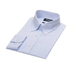 Chemise Bleu Clair En Coton Simple Fil - Col Américain - CADEN -Magasin De Bexley 01640008 caden bleu clair 5
